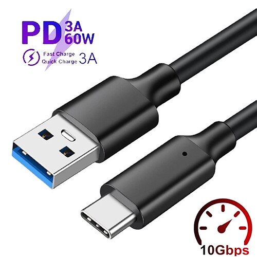 

USB 3.0 Cable 60W 3.3ft USB A to Type C / Micro / IP 3 A Charging Cable High Data Transfer Durable For Macbook Xiaomi Huawei Phone Accessory