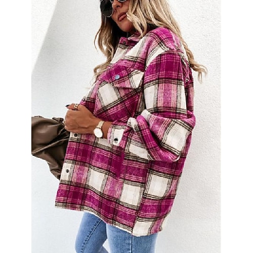

Women's Shirt Casual Daily Shirt Basic Casual Pink Light Green Fuchsia S