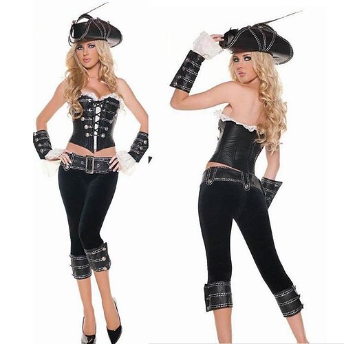 

Pirate Adults' Women's Cosplay Costume Outfits For Polyester Masquerade Vest Pants Gloves Hat