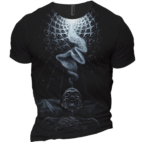 

Homens Unisexo Camiseta Caveiras Estampas Abstratas Gola Redonda Preto Impressão 3D Ao ar livre Rua Manga Curta Imprimir Roupa Esportes Designer Casual Grande e Alto / Verão / Verão