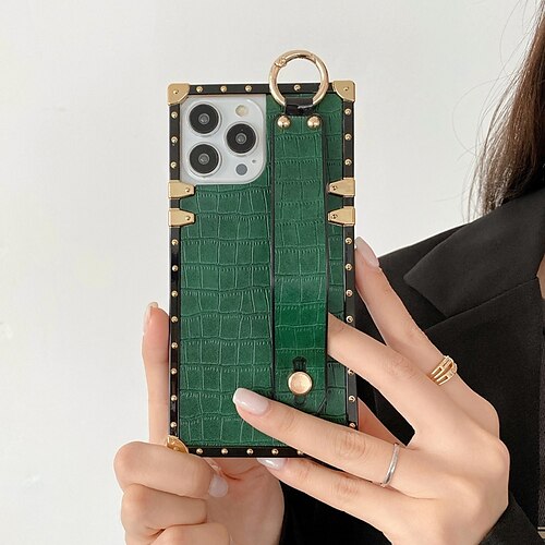 

Phone Case For Apple Back Cover iPhone 14 Pro Max 14 Plus 13 12 11 Pro Max Mini X XR XS Bumper Frame with Wrist Strap Kickstand Crocodile Skin Prints PU Leather