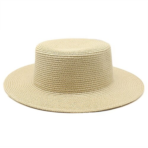 

solhatter kvinner capser flat topp bred brem stråhatt sommer strand casual hvite svarte hatter