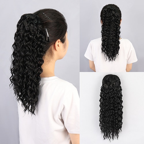 

Cross Type / Drawstring Ponytails Soft / Women / Easy dressing Synthetic Hair Hair Piece Hair Extension Curly / Jerry Curl 14 inch / 8 inch Party / Daily / Daily Wear