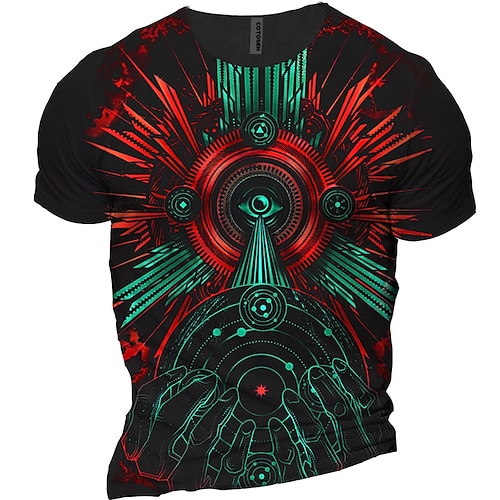 

Herren Unisex T Shirt Grafik-Drucke Maschine Rundhalsausschnitt Schwarz 3D-Druck Outdoor Strasse Kurzarm Bedruckt Bekleidung Sport Designer Casual Groß und hoch / Sommer / Sommer