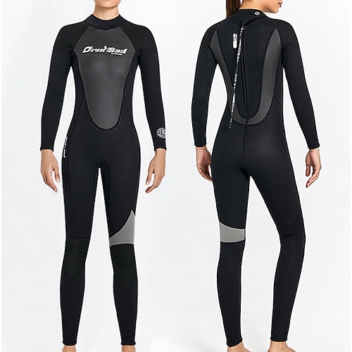 

Dive&Sail Women's Full Wetsuit 3mm SCR Neoprene Diving Suit Thermal Warm Windproof UPF50 High Elasticity Long Sleeve Full Body Back Zip - Diving Scuba Patchwork Spring Summer Winter / Breathable