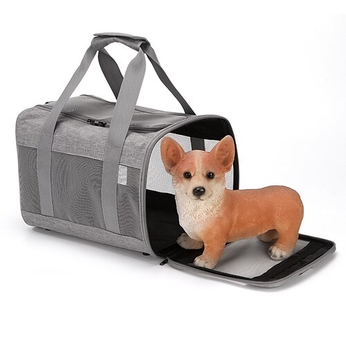 

Dog Rabbits Cat Travel Carrier Bag Breathable Lightweight Folding Solid Colored Fabric Baby Pet puppy Small Dog Outdoor Gray Blue