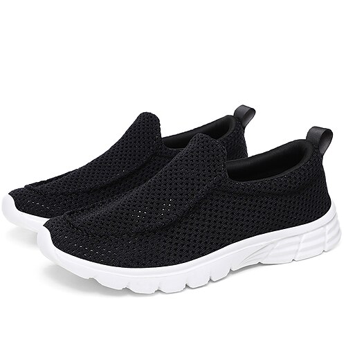 

Men's Loafers Slip-Ons Casual Classic Daily Outdoor Mesh Elastic Fabric Black Gray Rosy Pink Spring Summer