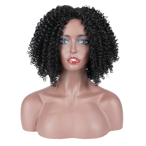 

Synthetic Hair Wig kinky With Bangs Wig 12 inch Black Gold Synthetic Hair Women Classic Blonde African Afro short Bob kinky curly braids Bouncy Curly Glue Less Wigs for Black Woman