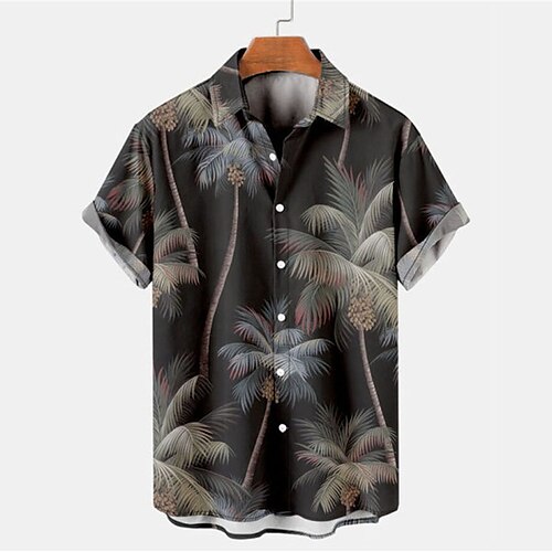 

Men's Shirt Graphic Shirt Floral Turndown Blue Pink Gray Black Street Casual Short Sleeve 3D Button-Down Clothing Apparel Fashion Designer Casual Comfortable
