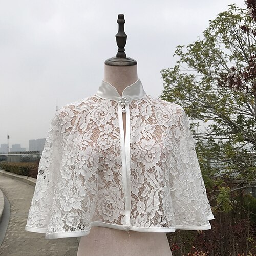 

Sleeveless Bridal / Sweet Lace Wedding / Engagement Party Shawl Wrap / Shawls / Women's Wrap With Imitation Pearl
