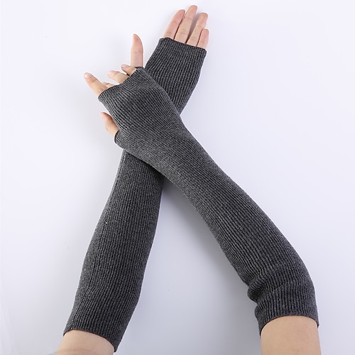 

Women's Unisex Fingerless Gloves Date Vacation Casual Daily Solid / Plain Color Knitting Warm Ups Warm 1 Pair