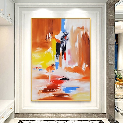 

Handmade Oil Painting CanvasWall Art Decoration Abstract Knife PaintingLandscape Orange For Home Decor Rolled Frameless Unstretched Painting