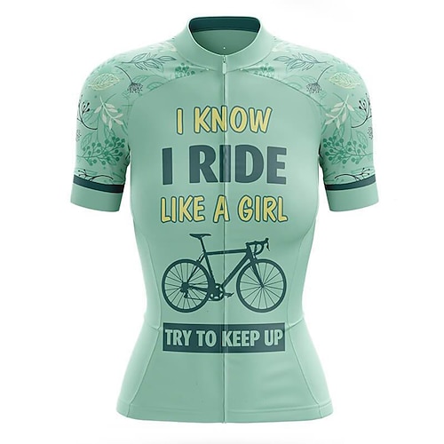 

21Grams Women's Cycling Jersey Short Sleeve Bike Top with 3 Rear Pockets Mountain Bike MTB Road Bike Cycling Breathable Quick Dry Moisture Wicking Reflective Strips Green Purple Rosy Pink Floral