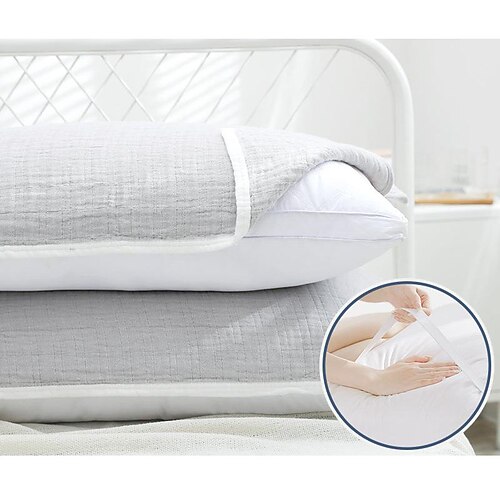 

Cotton Pillowcase White for Hair and Skin Pillow Cases No Zipper Pillow Covers With Tie Light Comfortable Breathable Machine Washable for Summer
