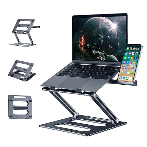 

Laptop Stand for Desk Adjustable Laptop Stand Metal Silicone Portable Foldable All-In-1 Laptop Holder Compatible with Kindle Fire iPad Pro MacBook Air Pro 9 to 15.6 inch 17 inch