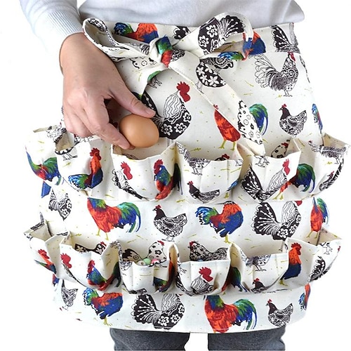

Eggs Collecting Gathering Holding Apron for Chicken Hense Duck Goose Eggs Housewife Farmhouse Kitchen Home Workwear (Adult-Unisex)
