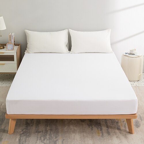 

Bed Fitted Sheet Cotton Mattress Protector Bedspread Pad Cover Queen/King Size/Twin Deep Pocket For Home Hotel Hospital Dorm Without Pillowcase