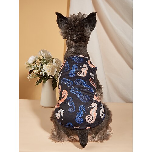 

Dog Shirts Cotton Striped T-Shirt, Summer Pet Clothes for Small Dogs, Soft Puppy Apparel Cat Tee, Breathable Stretchy