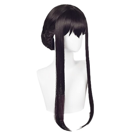 

parrucca cosplay anime nera dritta per donne ragazze