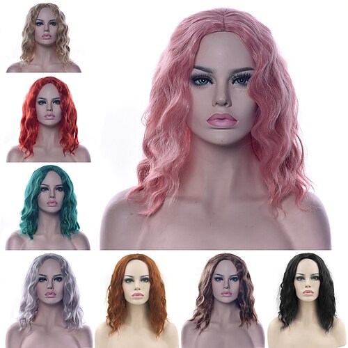 

capelli corti ricci copertura di seta ad alta temperatura capelli corti ricci parrucca cosplay copertura della testa