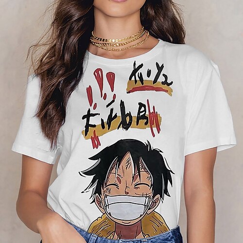 

Inspired by One Piece Monkey D. Luffy T-shirt Anime 100% Polyester Anime 3D Harajuku Graphic T-shirt For Men's / Women's / Couple's