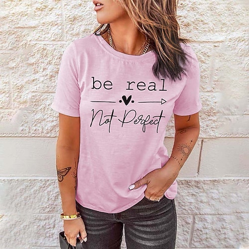 

Women's Casual Weekend Painting Couple T shirt Tee Heart Text Short Sleeve Print Round Neck Basic Tops Green White Black S