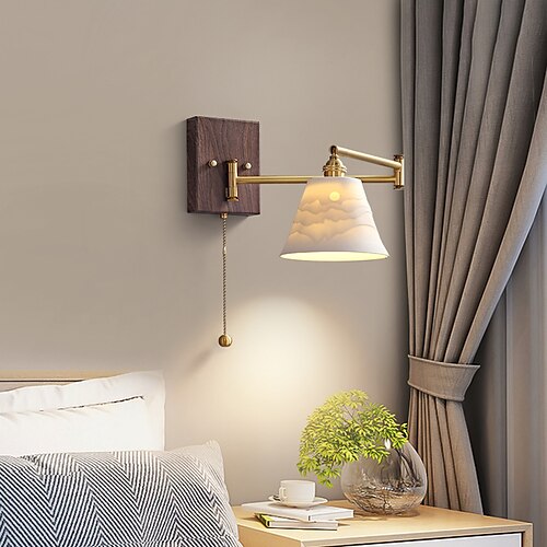 

Modern Nordic Style Indoor Wall Lights LED Swing Arm Living Room Bedroom Copper Wall Light 220-240V