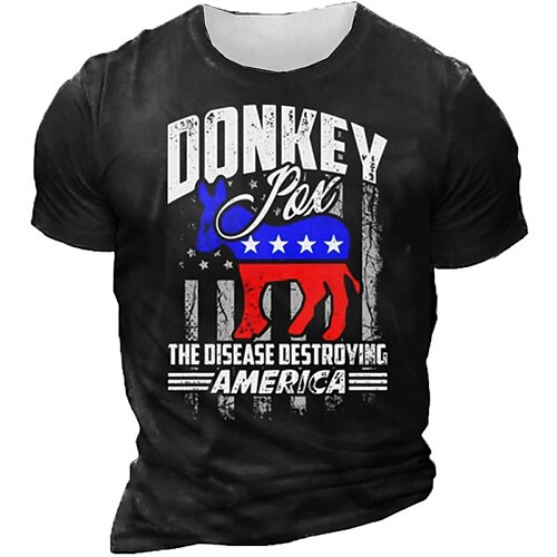 

Men's Unisex T shirt Tee 3D Print Graphic Prints Animal Crew Neck Street Daily Print Short Sleeve Tops Designer Casual Vintage Big and Tall Black / Summer