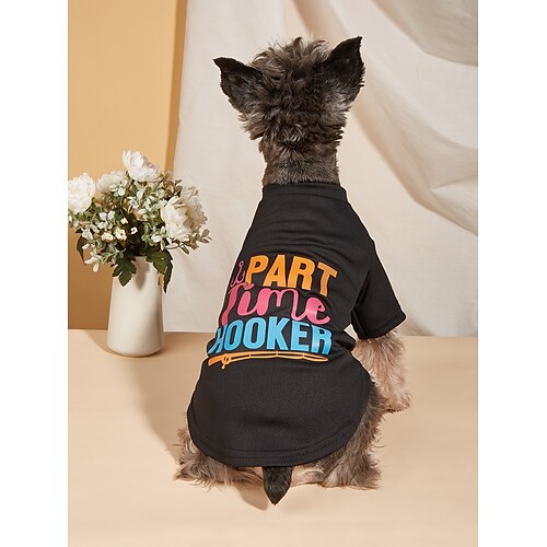 

Dog Shirts Cotton Striped T-Shirt, Summer Pet Clothes for Small Dogs, Soft Puppy Apparel Cat Tee, Breathable Stretchy