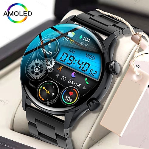 

Smart Watches for Men AMOLED 1.36 Multi-Dial IP68 Waterproof Fitness Tracker Smart Watch for Android iPhones with Heart Rate Blood Pressure Monitor Watch-Sports Smart Watch for Adult Kids