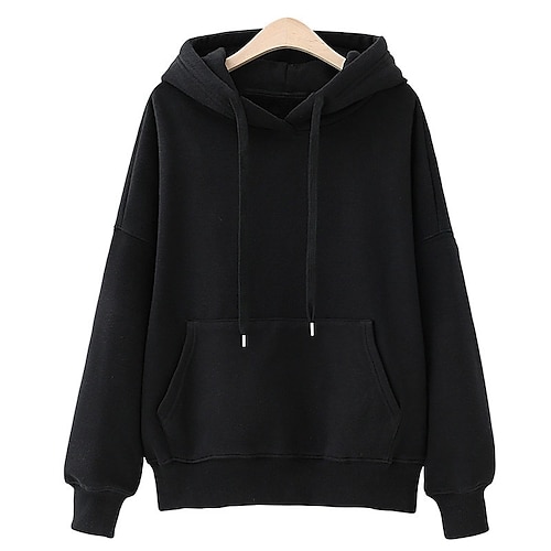 

Women's Pullover Hoodie Sweatshirt Solid Color Pocket Casual Daily Going out non-printing Casual Hoodies Sweatshirts White Black Gray