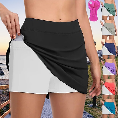 

21Grams Women's Cycling Skort Skirt Bike Bottoms Mountain Bike MTB Road Bike Cycling Sports 3D Pad Cycling Breathable Quick Dry Black Green Polyester Spandex Clothing Apparel Bike Wear / Stretchy