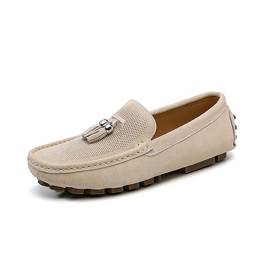 

Men's Loafers & Slip-Ons Comfort Loafers Comfort Shoes Crib Shoes Casual British Daily Leather Black Khaki Spring Summer