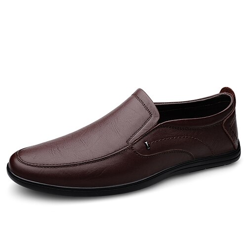 

Men's Loafers & Slip-Ons Classic British Daily Office & Career PU Booties / Ankle Boots Dark Brown Black Brown Spring Summer