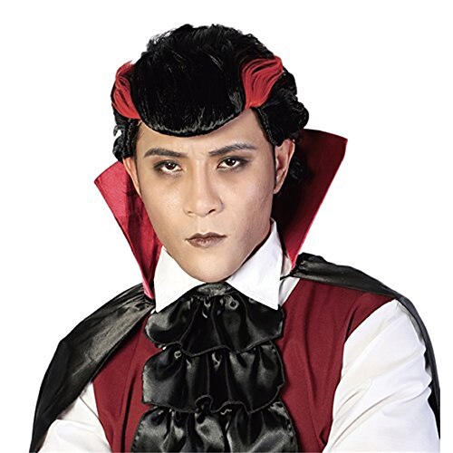 

Vampire Cosplay Wig-Heat Resistant Men's Synthetic Dracula Hair Wigs for Party Red and Black