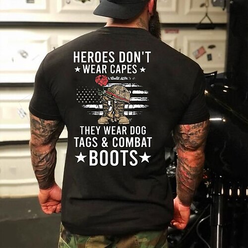 

Men's T shirt Tee Hot Stamping Letter Round Neck Street Daily Print Short Sleeve Tops Casual Fashion Comfortable Black Gray Army Green / Summer / Summer / Beach