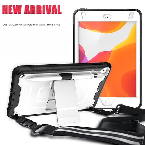

Tablet Case Cover For Apple iPad mini 5th 4th 2019 Pencil Holder with Stand Full Body Protective Solid Colored Silicone