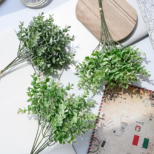

Artificial Eucalyptus Leaves Home Decorations Wedding Party Simulation Plants Display 6Pcs Artificial Leaves Bouquet