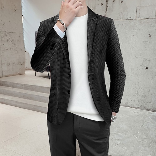 

Men's Casual Blazer Regular Regular Fit Solid Color Black Gray 2022