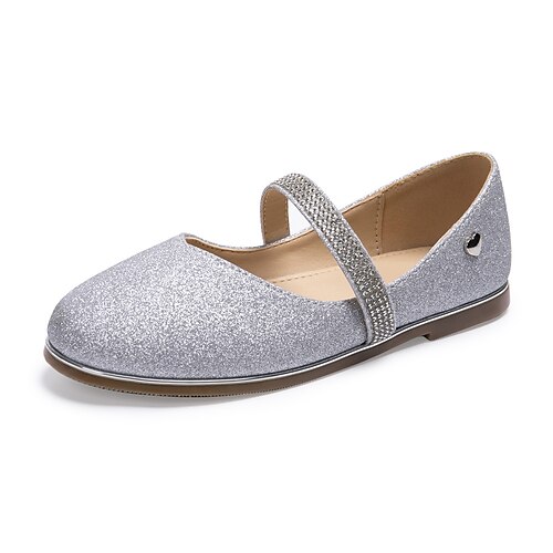 

Girls' Flats Princess Shoes School Shoes Synthetics Cosplay School Shoes Little Kids(4-7ys) Birthday Festival Indoor Outdoor Play Crystals / Rhinestones Sequins Silver Spring Summer