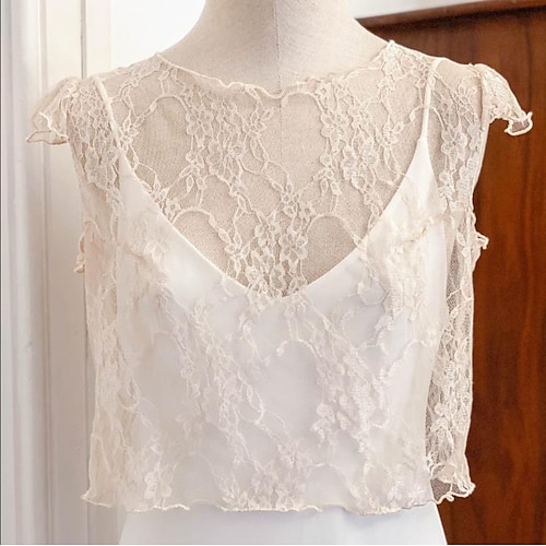 

Women's Wrap Bolero Voiles & Sheers Bridal Sleeveless Lace Wedding Wraps With Lace For Wedding All Seasons