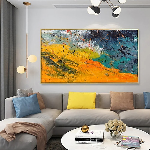 

Handmade Oil Painting CanvasWall Art Decoration Abstract Knife Painting Landscape Orange For Home Decor Rolled Frameless Unstretched Painting