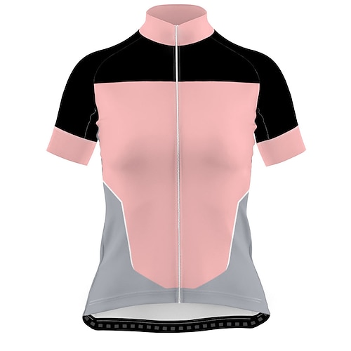 

21Grams Women's Short Sleeve Cycling Jersey Bike Jersey Top with 3 Rear Pockets Mountain Bike MTB Road Bike Cycling Breathable Quick Dry Moisture Wicking Rosy Pink Color Block Spandex Polyester Sports