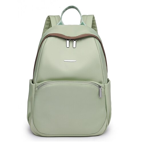 

Women's Unisex School Bag Commuter Backpack Functional Backpack Oxford Cloth Nylon Solid Color Large Capacity Waterproof Zipper School Daily Green Black Khaki