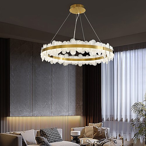 

80cm Circle / Round Design Pendant Light Stainless Steel Mini Electroplated LED Modern 220-240V