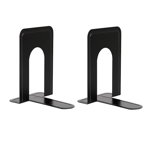 

Bookends Heavy Duty Metal Black Bookend Support for Shelves Offices 6 x 5 x 6 Inch Set of 1 Pairs