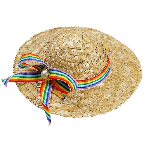 

Dog Sombrero Hat, Mini Straw Sombrero Hats Mexican Hats Sombrero Party Hats for Small Pets/Puppy/Cat