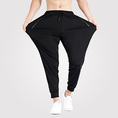 

Men's Active Joggers Tapered pants Trousers Casual Pants Pocket Drawstring Elastic Waist Solid Color Comfort Breathable Ankle-Length Daily Running Streetwear Streetwear Casual / Sporty Black Navy Blue