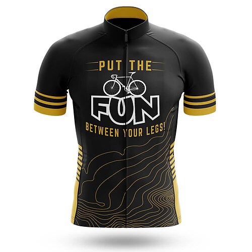 

21Grams Men's Cycling Jersey Short Sleeve Bike Jersey Top with 3 Rear Pockets Mountain Bike MTB Road Bike Cycling Breathable Quick Dry Moisture Wicking Reflective Strips Black Polyester Spandex Sports
