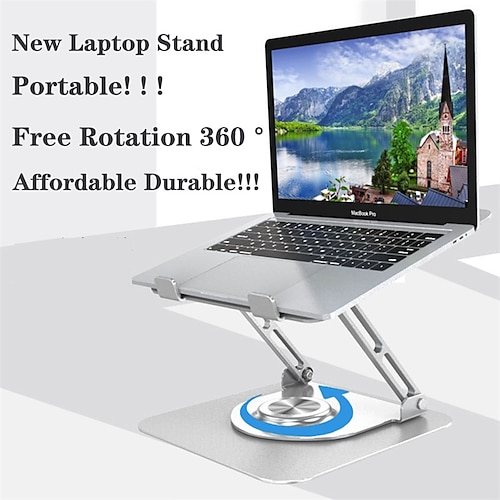 

Laptop Stand for Desk Adjustable Laptop Stand Metal Silicone Portable All-In-1 Adjustable Laptop Holder Compatible with Kindle Fire iPad Pro MacBook Air Pro 9 to 15.6 inch 17 inch